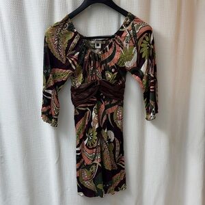 Elegant Long Sleeve Patterned Dress